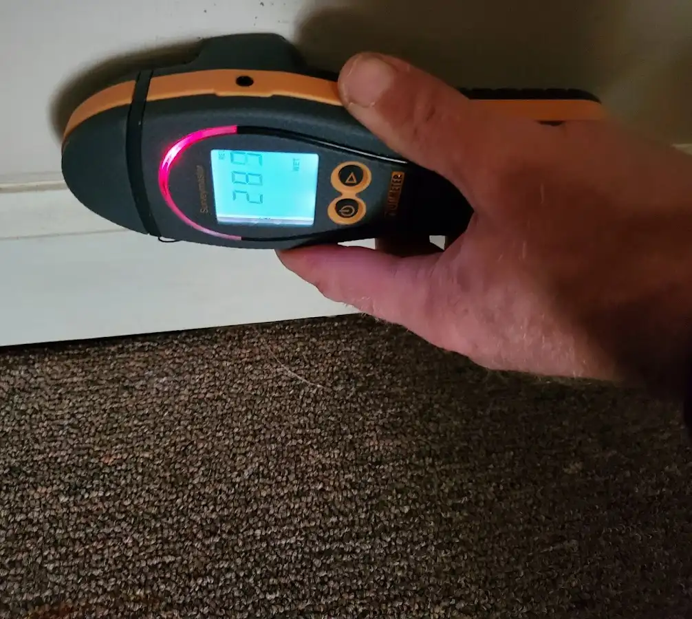 Moisture detection at baseboard during Mold Inspection & Testing in Englewood Cliffs